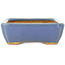 Rectangular blue bonsai pot by Hattori - 151 x 115 x 40 mm