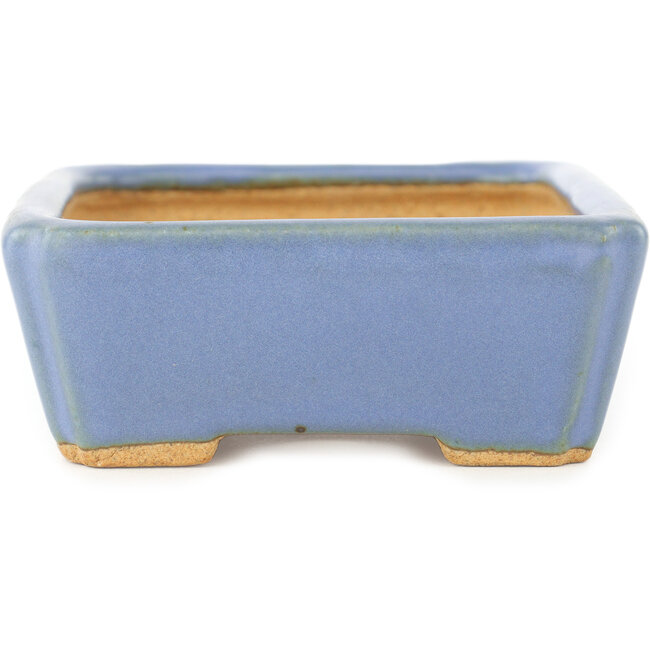 Pot à bonsaï rectangulaire bleu par Hattori - 142 x 107 x 40 mm