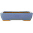 Rectangular blue bonsai pot by Hattori - 151 x 115 x 40 mm