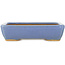 Rectangular blue bonsai pot by Hattori - 151 x 115 x 40 mm