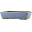 Rectangular blue bonsai pot by Hattori - 151 x 115 x 40 mm