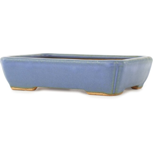 Rechthoekige blauwe bonsai pot van Hattori - 151 x 115 x 40 mm