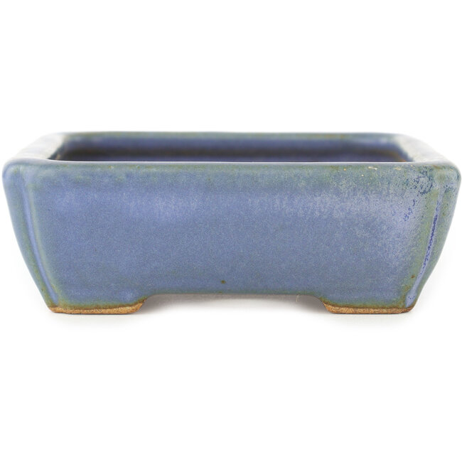 Rechthoekige blauwe bonsai pot van Hattori - 151 x 115 x 40 mm