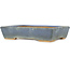 Rectangular blue bonsai pot by Hattori - 155 x 115 x 35 mm
