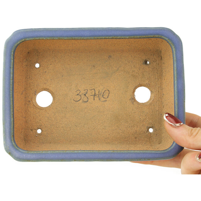 Pot à bonsaï rectangulaire bleu par Hattori - 151 x 115 x 40 mm