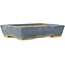 Rectangular blue bonsai pot by Hattori - 155 x 115 x 35 mm