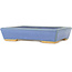 Rectangular blue bonsai pot by Hattori - 155 x 115 x 35 mm