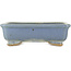 Rectangular blue bonsai pot by Hattori - 147 x 113 x 47 mm