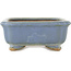 Rectangular blue bonsai pot by Hattori - 147 x 113 x 47 mm