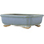 Rectangular blue bonsai pot by Hattori - 147 x 113 x 47 mm