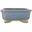 Rectangular blue bonsai pot by Hattori - 147 x 113 x 47 mm