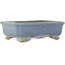 Rectangular blue bonsai pot by Hattori - 147 x 113 x 47 mm
