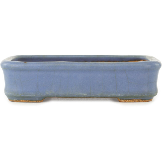 Maceta rectangular azul para bonsái de Hattori - 135 x 102 x 33 mm