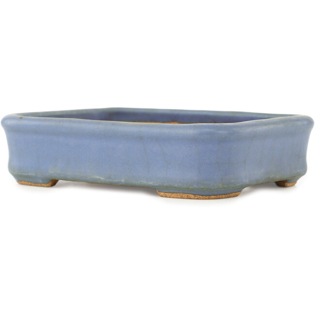 Maceta rectangular azul para bonsái de Hattori - 135 x 102 x 33 mm