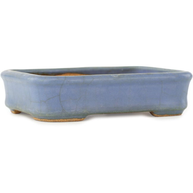 Maceta rectangular azul para bonsái de Hattori - 135 x 102 x 33 mm