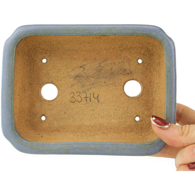 Vaso bonsai rettangolare blu di Hattori - 147 x 113 x 47 mm