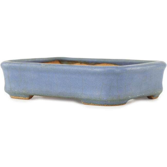 Maceta rectangular azul para bonsái de Hattori - 135 x 102 x 33 mm