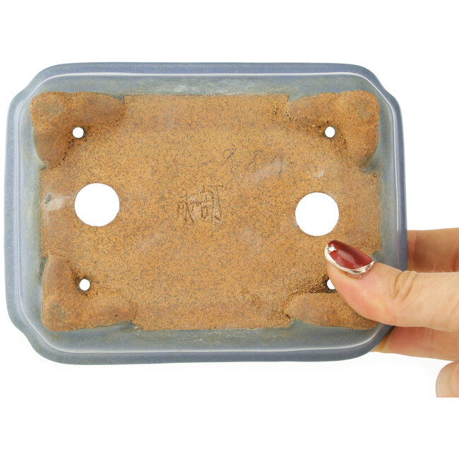 Vaso bonsai rettangolare blu di Hattori - 147 x 113 x 47 mm