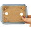 Rectangular blue bonsai pot by Hattori - 147 x 113 x 47 mm