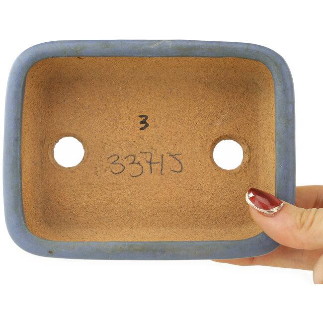 Vaso bonsai rettangolare blu di Hattori - 135 x 102 x 33 mm