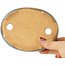 Pot à bonsaï ovale bleu par Hattori - 142 x 110 x 35 mm