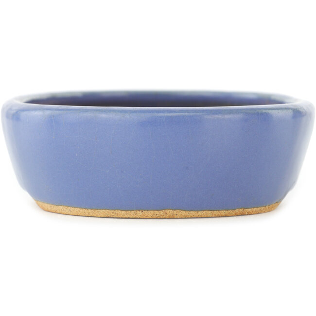 Ovale blauwe bonsai pot van Hattori - 130 x 105 x 35 mm