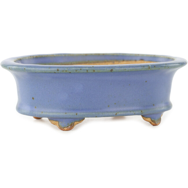 Vaso bonsai ovale blu di Hattori - 125 x 95 x 45 mm