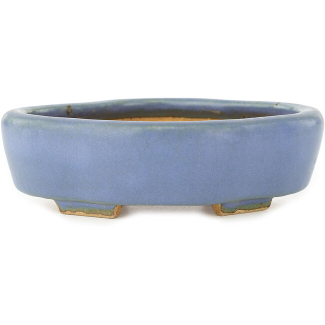 Mokko blue bonsai pot by Hattori - 142 x 118 x 43 mm