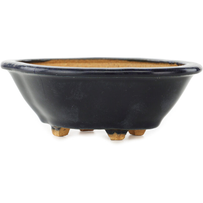 Mokko dark blue bonsai pot by Hattori - 135 x 115 x 47 mm