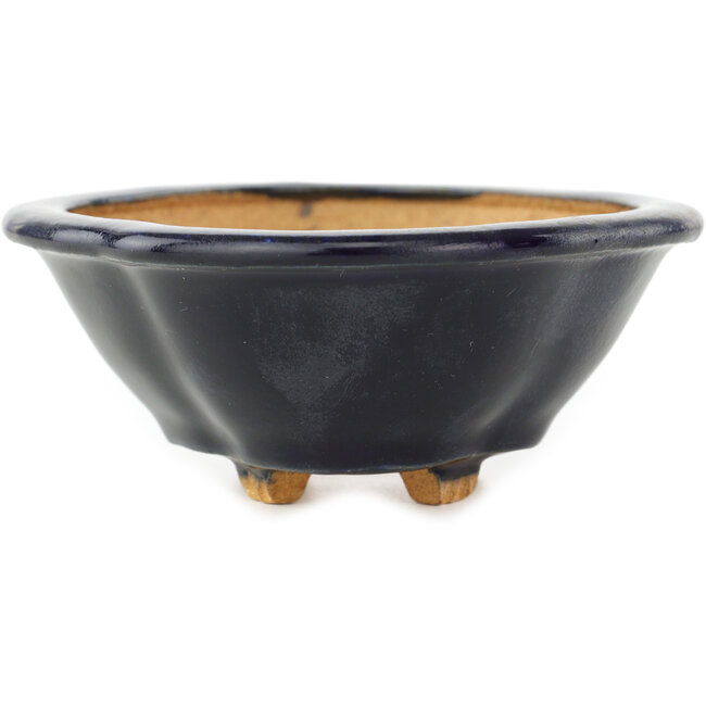 Pot à bonsaï Mokko bleu foncé par Hattori - 135 x 115 x 47 mm