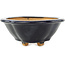 Pot à bonsaï Mokko bleu foncé par Hattori - 135 x 115 x 47 mm