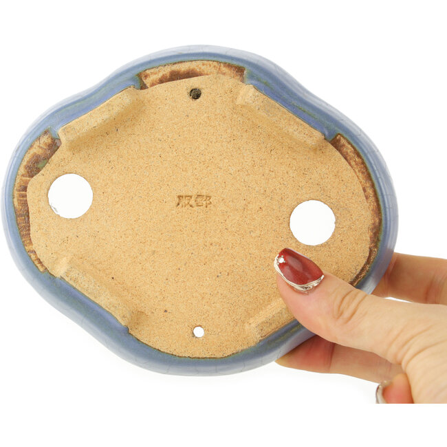 Maceta para bonsái azul Mokko de Hattori - 142 x 118 x 43 mm