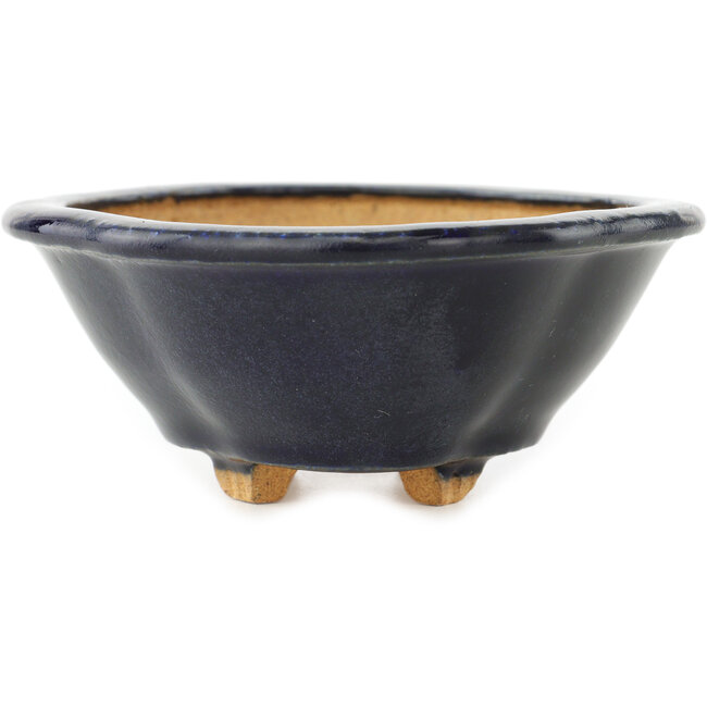 Pot à bonsaï Mokko bleu foncé par Hattori - 135 x 115 x 47 mm