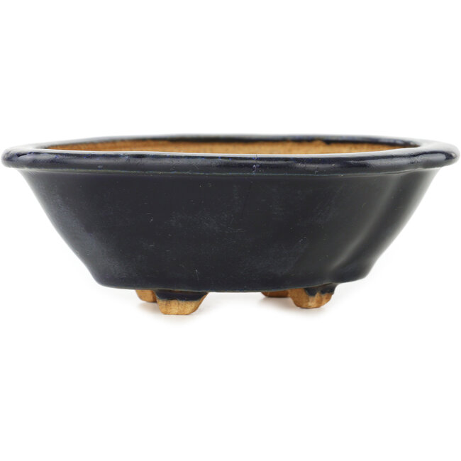 Pot à bonsaï Mokko bleu foncé par Hattori - 135 x 115 x 47 mm