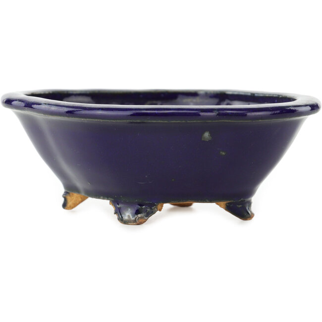 Pot à bonsaï Mokko bleu foncé par Hattori - 135 x 115 x 47 mm