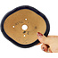 Pot à bonsaï Mokko bleu foncé par Hattori - 135 x 115 x 47 mm