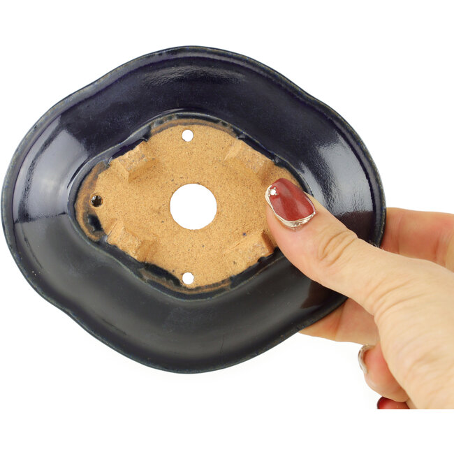 Maceta para bonsái azul oscuro Mokko de Hattori - 135 x 115 x 47 mm