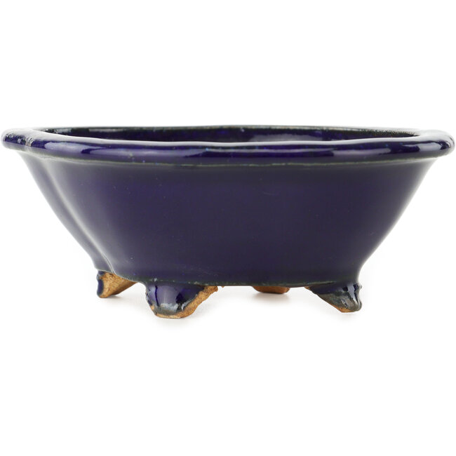 Pot à bonsaï Mokko bleu foncé par Hattori - 135 x 115 x 47 mm