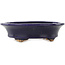 Vaso bonsai ovale blu scuro di Hattori - 127 x 112 x 37 mm