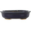 Ovale donkerblauwe bonsaipot van Hattori - 142 x 110 x 35 mm
