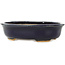 Oval dark blue bonsai pot by Hattori - 142 x 110 x 35 mm