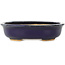 Oval dark blue bonsai pot by Hattori - 142 x 110 x 35 mm