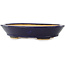 Maceta ovalada para bonsái de color azul oscuro de Hattori - 167 x 130 x 38 mm