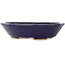 Oval dark blue bonsai pot by Hattori - 165 x 130 x 40 mm