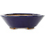 Oval dark blue bonsai pot by Hattori - 165 x 130 x 40 mm