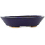 Oval dark blue bonsai pot by Hattori - 165 x 130 x 40 mm