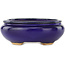 Oval dark blue bonsai pot by Hattori - 120 x 105 x 45 mm