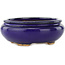 Oval dark blue bonsai pot by Hattori - 120 x 105 x 45 mm