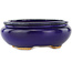 Oval dark blue bonsai pot by Hattori - 120 x 105 x 45 mm