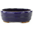 Maceta ovalada para bonsái de color azul oscuro de Hattori - 140 x 110 x 37 mm